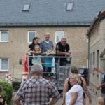 Mösthinsdorf von oben , das lockte viele Einwohner und Gäste zur Drehleiter unserer Feuerwehr