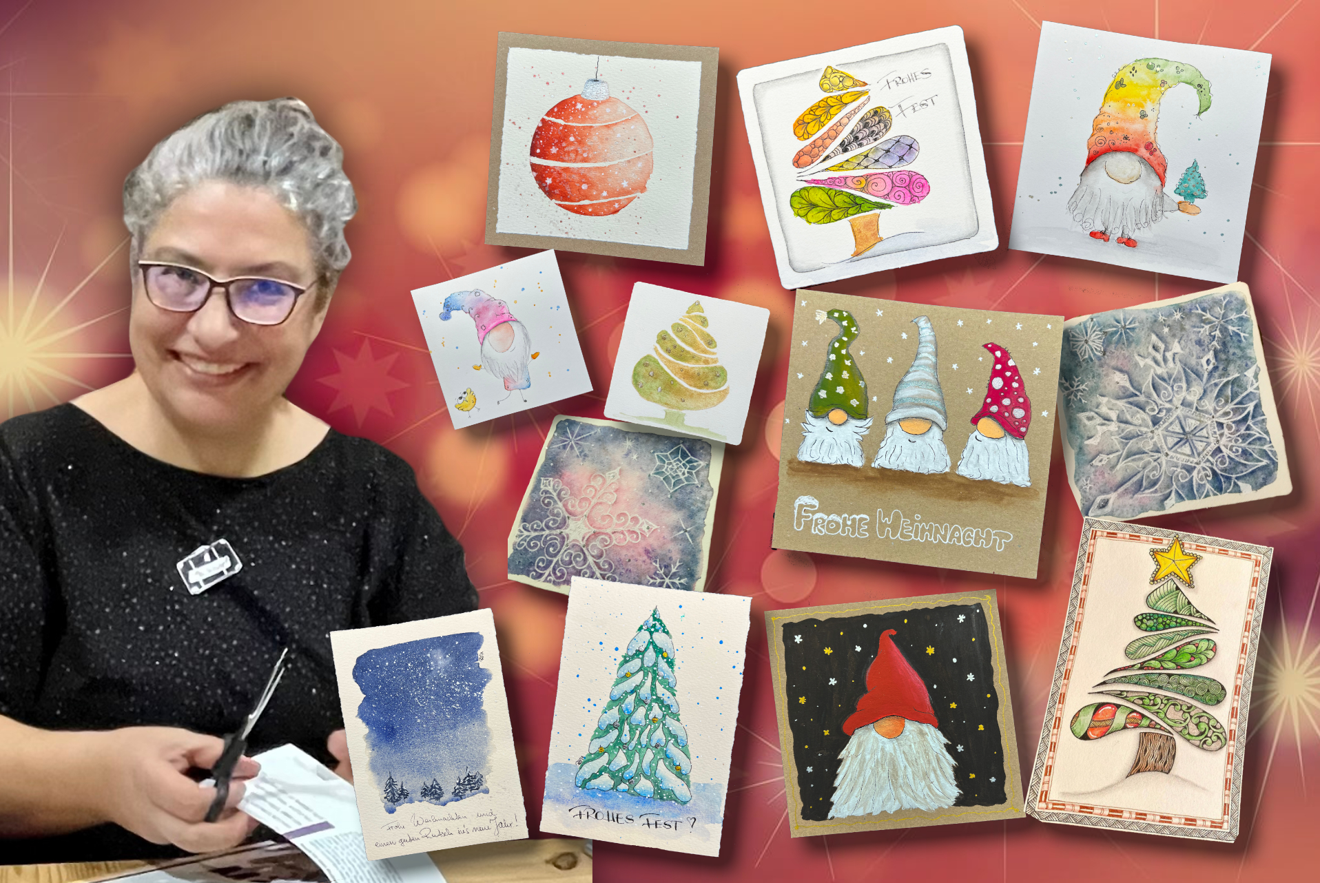 Weihnachtliches Aquarell malen mit Susanne Rönsch