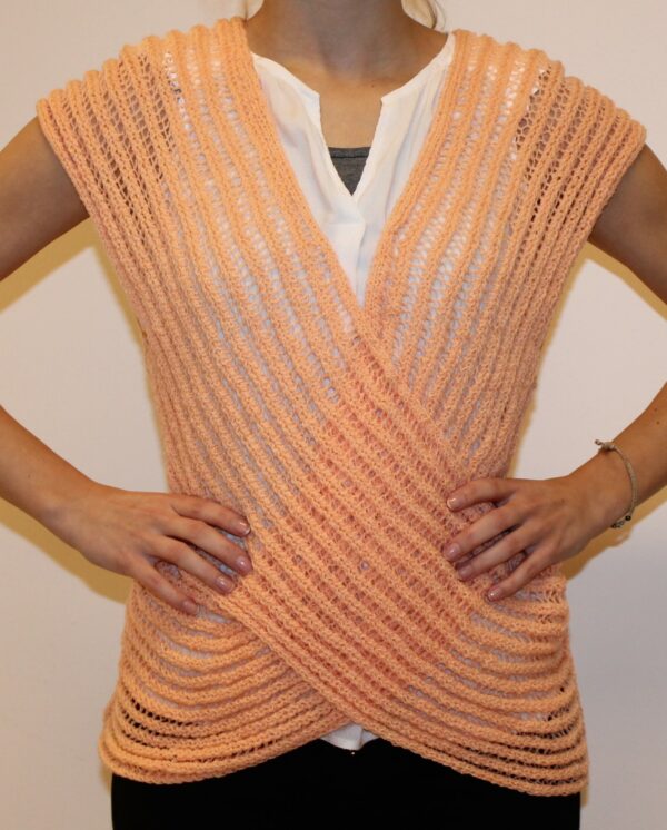 Top mit Kreuzgurt gestrickt orange